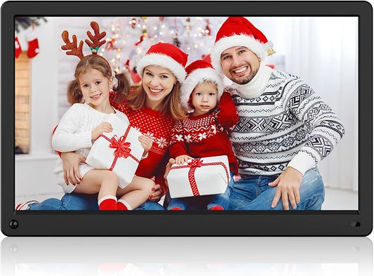 15 inch Digital Picture Frame with Wall Mounting Bracket,1920x1080 Digital Photo Frame Support 1080P Video, Music, Slideshow, Breakpoint Play, Adjustable Brightness