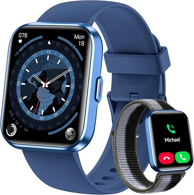 Gydom Smart Watches for Men, 1.8" Fitness Tracker for Android & iPhone, Answer/Make Calls, Alexa Built-in, Heart Rate/Sleep/SpO2 Monitor Smartwatch, IP68 Waterproof Watches 101+ Sport Modes, 2 Bands