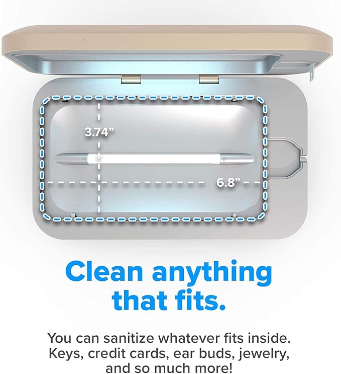 PhoneSoap 3 UV Cell Phone Sanitizer & Dual Universal Cell Phone Charger Box | Patented & Clinically Proven 360-Degree UV-C Light Sanitizer | Disinfects and Charges All Phones (Gold)