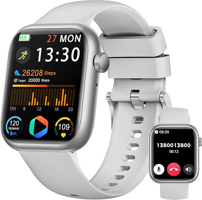 Smart Watch for Men Women(Answer/Make Call), 1.83" Fitness Watch with Heart Rate/Blood Pressure/Blood Oxygen, Pedometer, Sleep Tracker,120+ Sport Modes, IP68 Waterproof Fitness Tracker for Android iOS