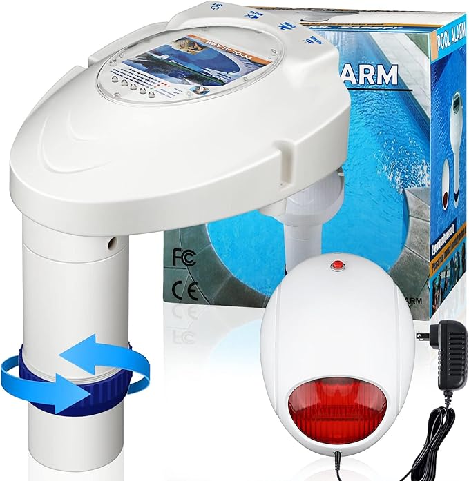 Inground Pool Alarm Wireless Connection, Water Motion Sensor Swimming Pool Immersion Alarms Detector System Battery Powered with Remote Receiver Alarm for Pool Safety for Kids Pets FCC-Compliant