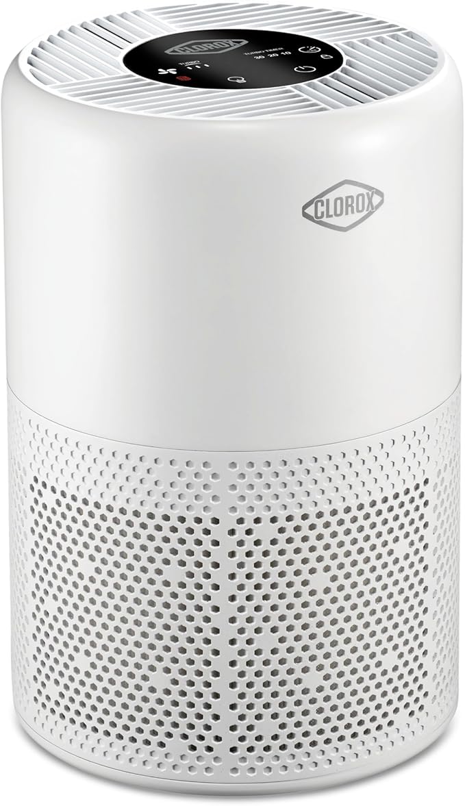 Clorox Turbo Air Purifiers for Home, True HEPA Filter, Quickly Cleans Small Rooms Up to 613 Sq Ft, Reduces 99.9% of Mold, Viruses, Wildfire Smoke, Allergens, Pet Allergies, Dust, Whisper Quiet