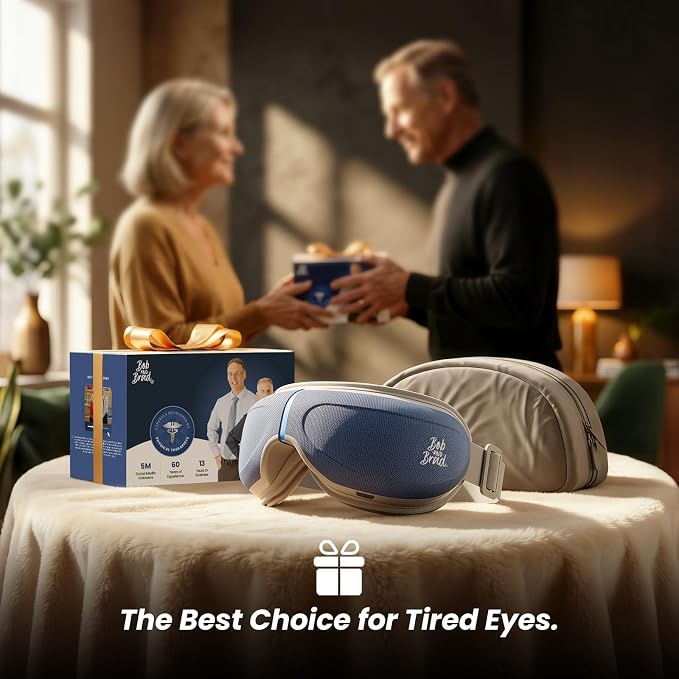 BOB AND BRAD Eye Massager with Heat and Cooling Voice Control, Birthday Gift for Women Men Mom, FSA Eligible HSA, EyeOasis 3 Voice Temple Massage, Heated Eye Mask for Migraines & Dry Eyes Relief