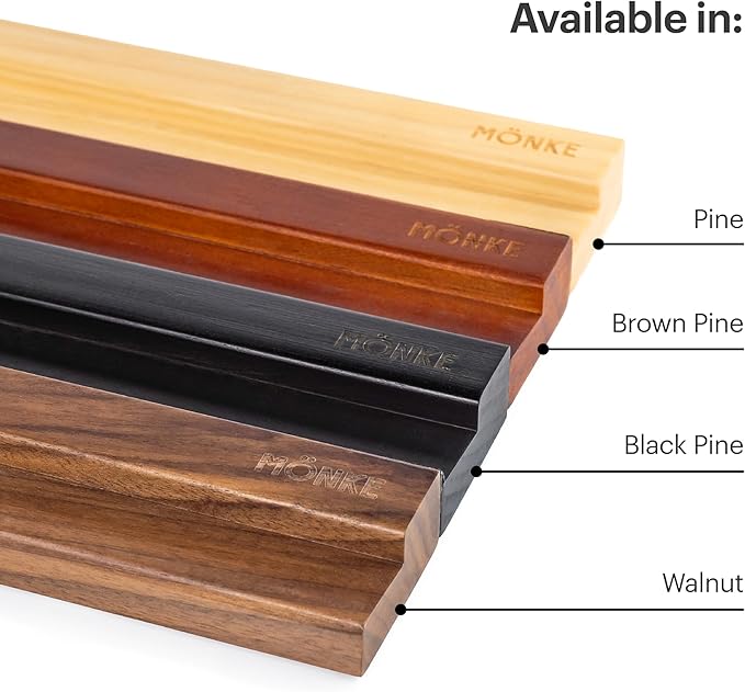 Vinyl Record Shelf - 3 Display Ledges Made of Solid Walnut -A Wall Mount for Your Favorite or Now-Playing Records -This Vinyl Record Holder Fits All Records (Walnut)