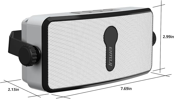 Inwa Bluetooth Outdoor Speaker, IPX5 Waterproof Wall Mount Speaker, Wireless Sync Up to 100 Speakers, Connect Seamlessly to Phone, Computer, Suitable for Patio, Porch, Gazebo, Garage, 2 PCS