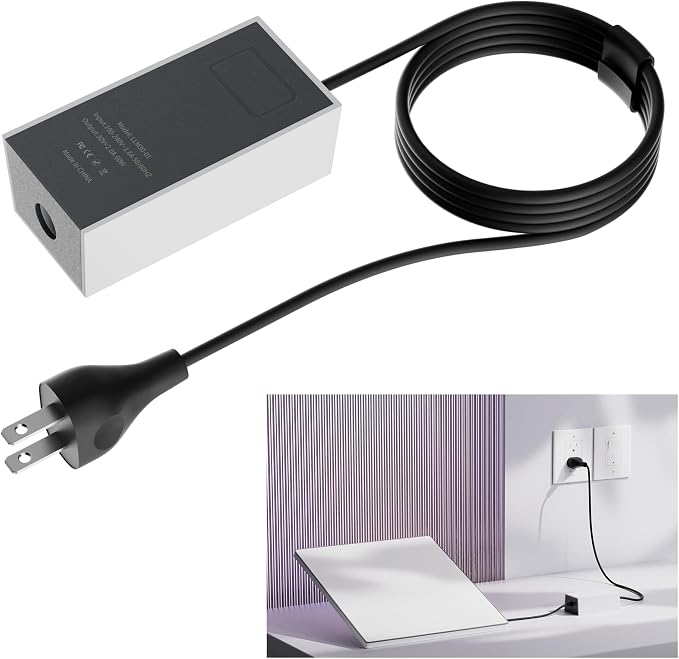 Starlink Mini Power Supply, 60W Starlink Mini Power Adapter AC Charger Wall Plug Steady 30V/2A with 1.8M Extension Cable Compatible with 150FT DC Power Cable