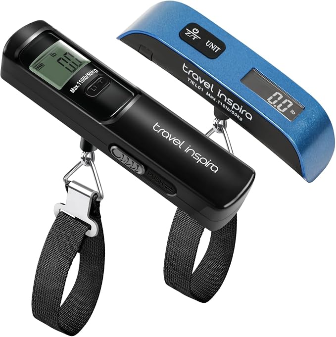 travel inspira Luggage Scale, Travel Essentials, Portable Digital Hanging Baggage Scale for Travel, Suitcase Weight Scale