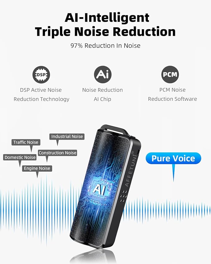 128G Magnetic Voice Recorder with AI-Intelligent Triple Noise Reduction,35 Days Continuous Recording Device,Voice Activated Audio Recorder,Digital Voice Recorder for Meetings/Interviews/Classroom…