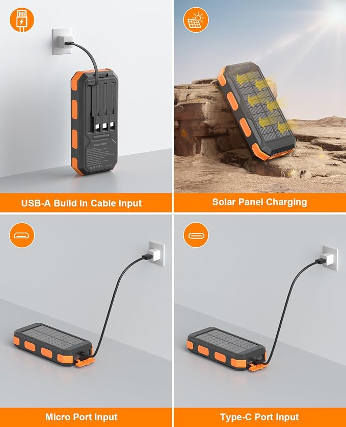 YELOMIN 38800mAh Solar Charger 59800mAh Solar Power Bank for Camping Hiking Travel and Storm Prep