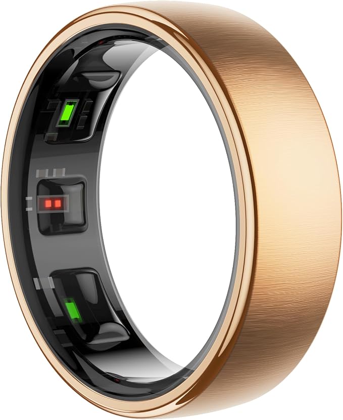 Smart Ring for Women Men,Fitness Tracker Ring with Sleep Monitor,Heart Rate,Blood Oxygen,Calories Tracker,IP68 Waterproof Smart Rings,5-7 Days Battery Life for iOS Android,No App Fee（Rose Gold,12）