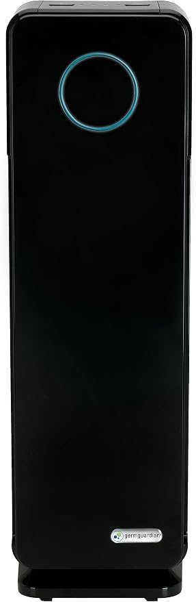 GermGuardian 5-In-1 HEPA Air Purifier for Home, Pet Air Purifier with HEPA Air Filter & UV-C Light, AC4300BPTCA, 743 Sq. Ft., 22'' Tower, Black