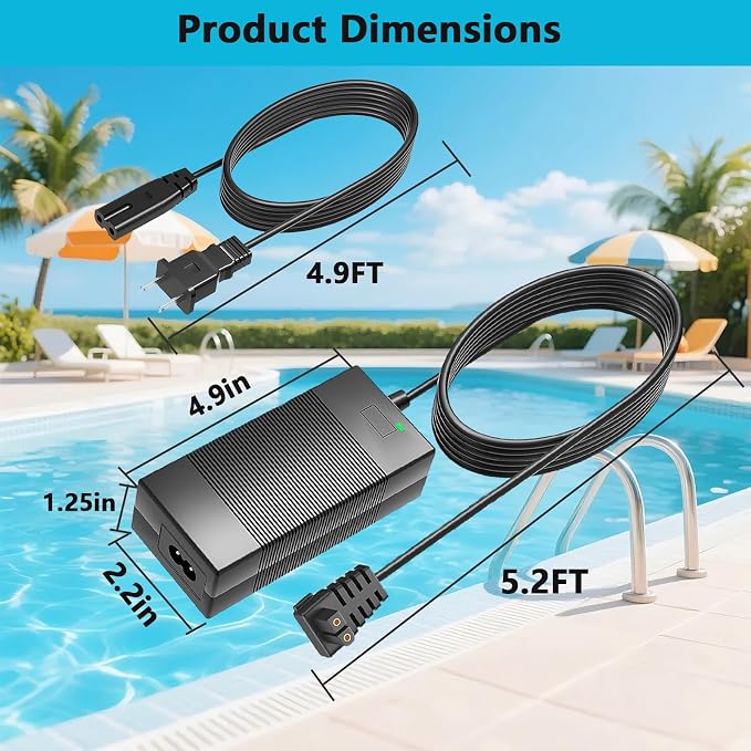 26V Charger, for 21.6V Batteries Suitable Compatible with Seauto Crab CR and Zyerch SAT30 Robotic Pool Cleaner Battery Charging Power Adapter Cables