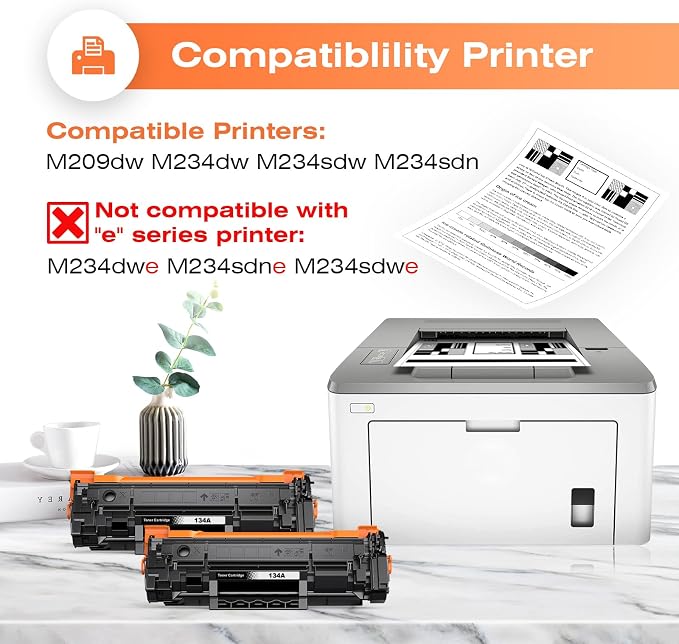 colorfly 134A Toner Cartridges with Chip Replacement for HP 134A Black Toner Cartridge W1340A Toner 134X Toner Work with LaserJet 209dw MFP M234dw M234sdw M234sdn Printer