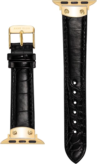 Anne Klein Leather Fashion Band for Apple Watch Secure, Adjustable, Apple Watch Band Replacement, Fits Most Wrists