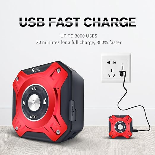 2 in 1 Laser Tape Measure with Level | 131ft/40M Laser Distance Meter Display On Backlit LCD Screen with 16ft/5m AutoLock Measuring Tape | Ft/Inch/Fractions/M/mm (Red 2in1 Laser)