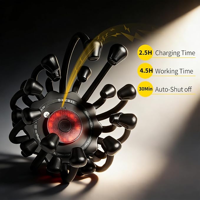 THOUSAND SUNNY Electric Octopus Head Massager for Scalp, 360 Scalp Stress Relax Massage Tool Hands Free with 20 Massage Nodes
