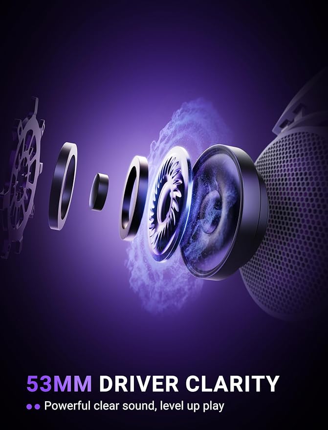 FIFINE Open Back Gaming Headset with 7.1 Surround Sound - Dual Wired USB/3.5mm Connection - USB Control Box - Detachable Mic, Over Ear Headphone for PC, PS4/5, Xbox, Switch, Mobile - H18V Lite WP