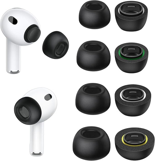 Memory Foam Ear Tips for Airpods Pro 3, Secure Fit, Comfortable, Better Noise Canceling, with Portable Storage Box, Replacement Ear Tips (XS/S/M/L)