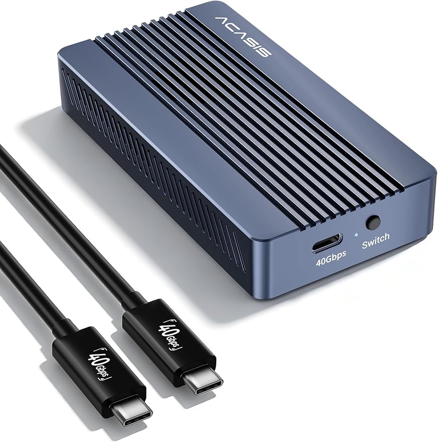 ACASIS 40Gbps M.2 NVMe SSD Enclosure, with Cooling Fan, M.2 Enclosure Compatible with Thunderbolt 4/3,USB4/USB3.2/3.1/3.0/2.0, TBU 405 Pro for M1 M2 Pro/Max Support 2280/2260/2242/2230 (TBU405 Pro)