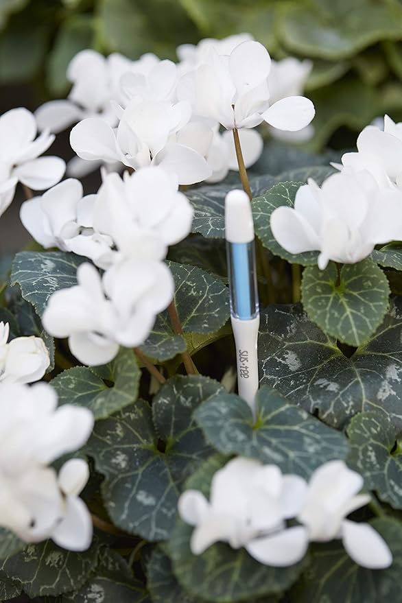 Sustee Aquameter, White, Small - Plant Soil Moisture Sensor - Best for Potted Plants - Refillable Style