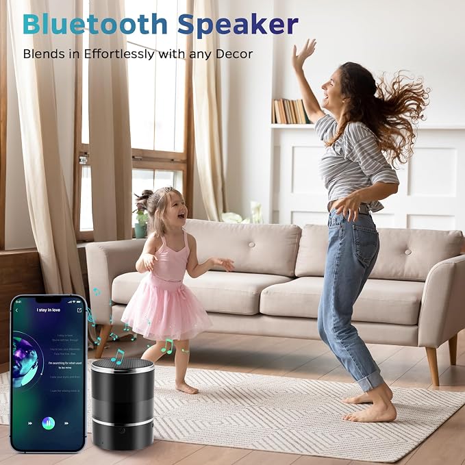 Security Camera Motion Activated Bluetooth Speaker, 270° Viewing Angle, 2.4G /5G Dome Cams with Phone App, Hd 1080P, Wireless WiFi Nanny Cam for Home Offices Store（Black）