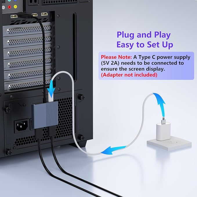 DisplayPort to HDMI and DisplayPort Adapter, 4K@60Hz Dual Monitor Adapter, DP to HDMI/Display Port Splitter 1 in 2 Out Extended Display, DisplayPort MST Hub for Desktop Laptop Graphic Card