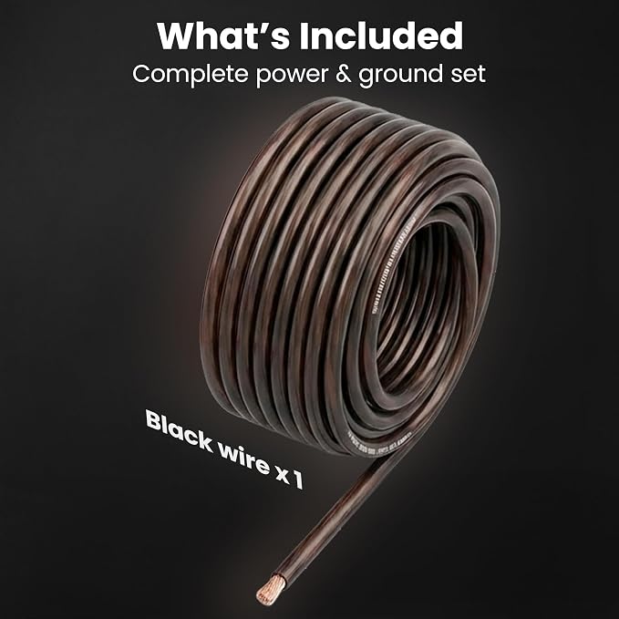 GEARit 8 Gauge Wire 50 ft Black, 8 AWG Battery Cable CCA, Copper-Clad Aluminum Ground Cable for Car Audio Amp, Automotive, RV