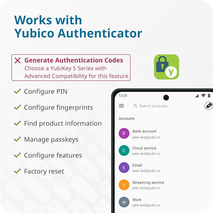 Yubico - YubiKey Bio Series (FIDO Edition) - Multi-Factor authentication (MFA) Security Key and passkey, Connect via USB, Biometric, FIDO Certified - Protect Your Online Accounts (USB A)