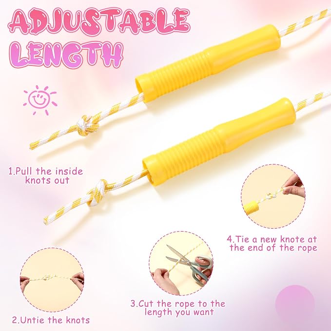 Aoriher 80 Pcs Jump Rope Bulk 7.22 ft Adjustable Stripe Skipping Rope Outdoor Exercise Fitness Equipment for Playground Activities Set, 4 Colors