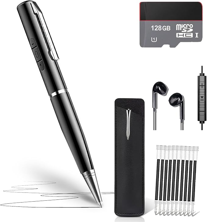 128GB AI Digital Voice Recorder with Playback for Meetings & Follow-Up | 20H Continuous Recording, MP3 Audio Recorder for Professionals, USB-C Transfer, Windows Mac Compatible