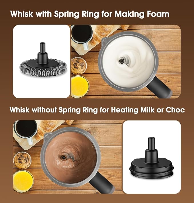 Milk Frother and Steamer, Detachable Electric Milk Frother, 30.44Oz./900ML Capacity, Automatic Warm and Cold Foam Maker, Hot Chocolate Maker