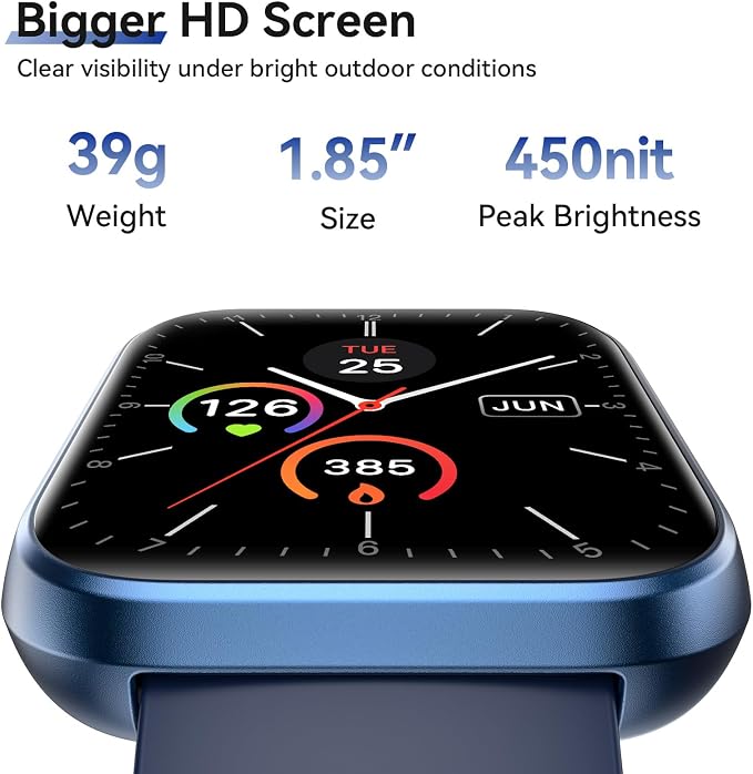Smart Watches for Men (Android & iPhones), 1.85" HD Alexa Built-in Smart Wacth With Heart Rate Monitor, Sleep/Step Tracker, 120+ Sport Modes Fitness Tracker Watch for Women, IP68 Waterproof Watch