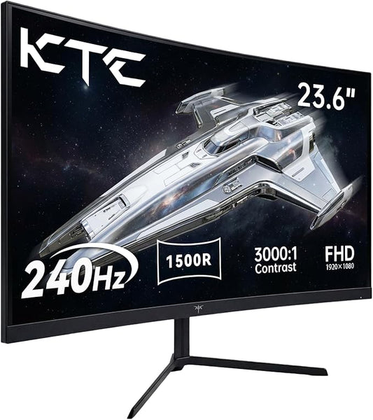 KTC 24 Inch Curved 240Hz Gaming Monitor, FHD 1500R Curved Computer Monitor 1080P, 3000:1 Contrast, Adaptive Sync, HDR, MPRT 1ms, HDMI DisplayPort, Low Blue Light, Tilt, VESA Mount, H24S17P