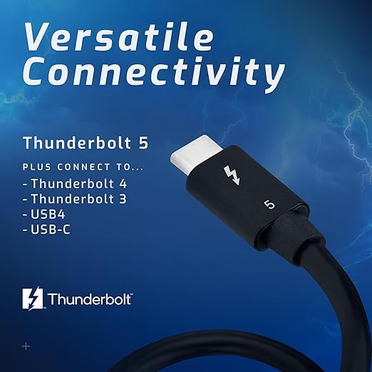 OWC 0.8M Thunderbolt 5 (USB-C) Cable,up to 80Gb/s of bi-Directional Data Speed, up to 120Gb/s for Higher Display Bandwidth, 240W