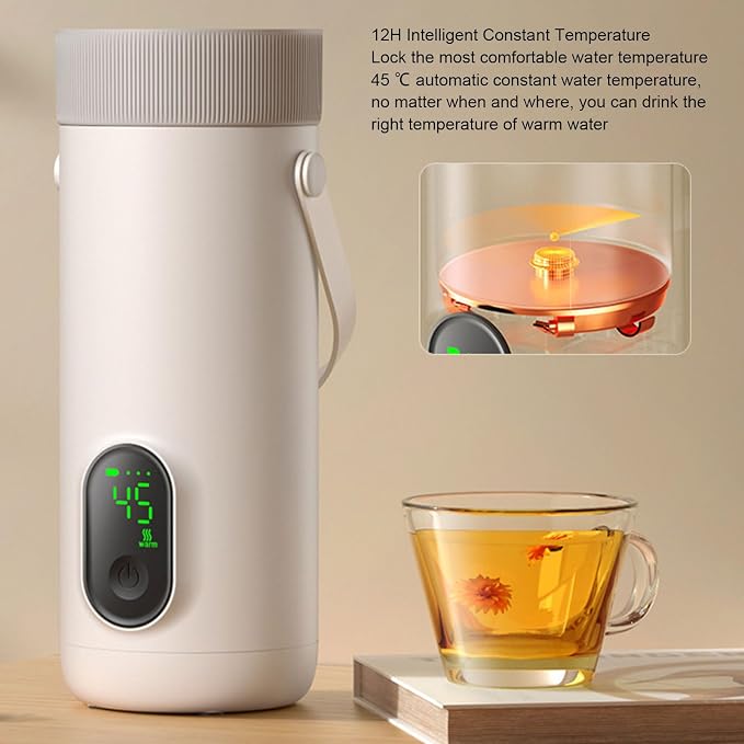 Travel Electric Kettle, 350ml Cordless USB Fast Boiling Stainless Steel, Portable Hot Water Boiler, for Tea Coffee