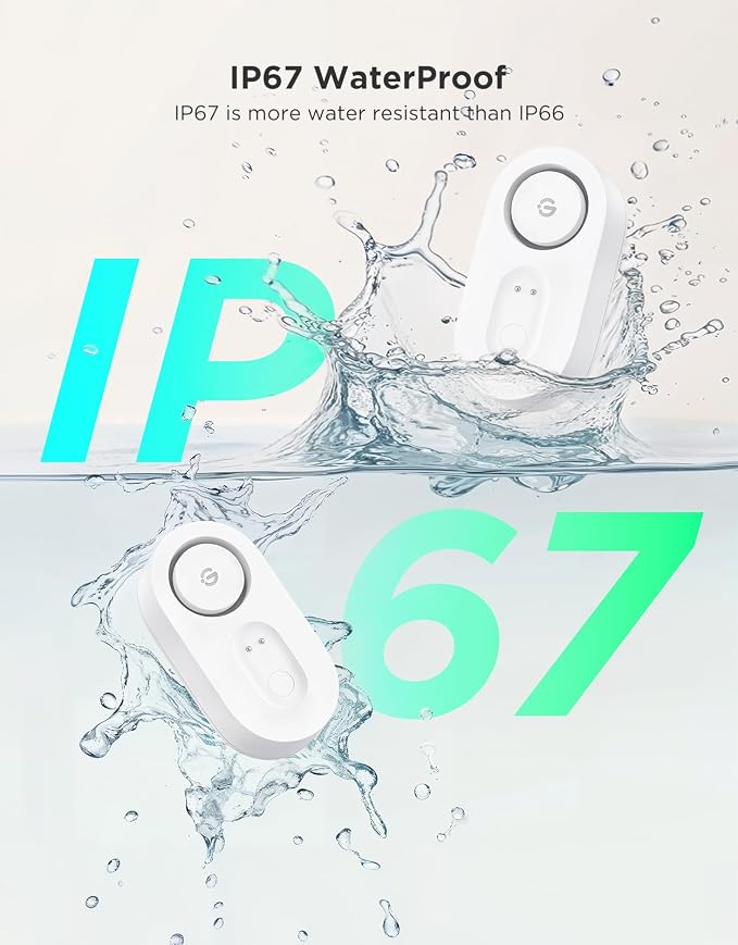GoveeLife Upgraded Smart Water Leak Detector 1s with 1804ft Ultra-Long Range, WiFi Water Sensor with SMS/Email/APP Push and Sound Alarm,5-Year Battery Life, 6 Pack, Suit for Home, Basement, Kitchen