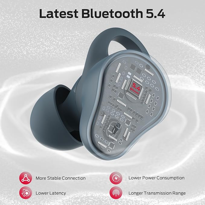 Monster N-Lite 210 Wireless Earbuds, Bluetooth 5.4 in Ear Stereo Headphones, Built-in Mic for Crystal Clear Call, 32H Playtime, Waterproof Earphones for Sports, Blue
