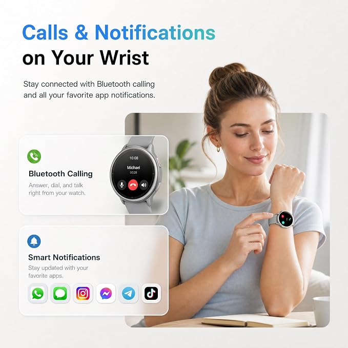 Smart Watch for Men Women (Answer/Make Call), 1.65" HD Fitness Tracker with Heart Rate/SpO2/Sleep Monitor, Pedometer, 110+ Sports Modes, 3ATM Waterproof, 7-Day Battery, for iOS Android