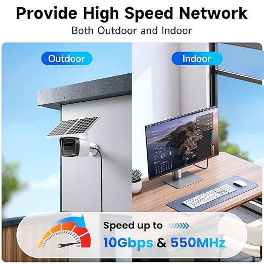 Cat6A Outdoor Ethernet Cable 200 ft, 23AWG 10Gbps 550MHz high-Speed CAT6A Cable, Internet Cable Direct Burial Waterproof LLDPE Jacket UTP UV LAN Network Ethernet Cord with 80 Cable Ties