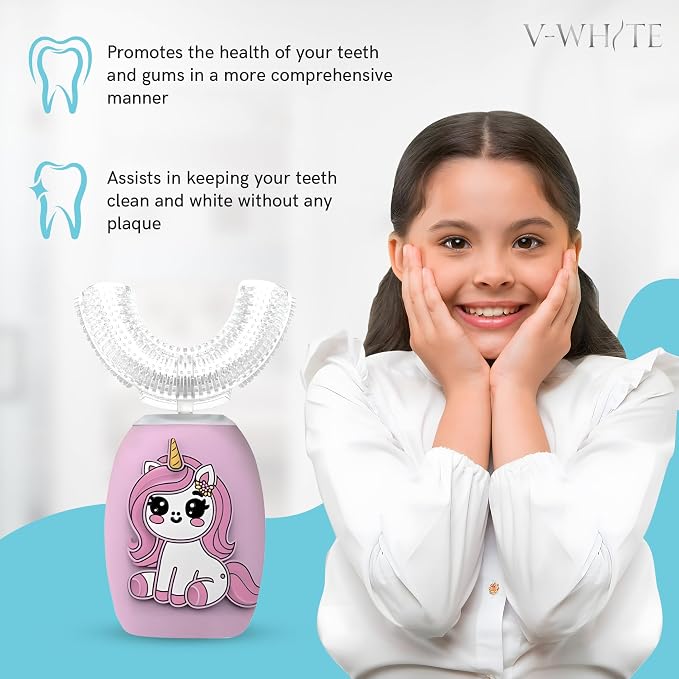 V-WHITE Ultrasonic Toothbrush Bundle: Ultimate Oral Care for The Whole Family Includes 1 X Electric Toothbrush for Adult, 1 X Electric Toothbrush for Kids and 1 X Foam Toothpaste for Kids
