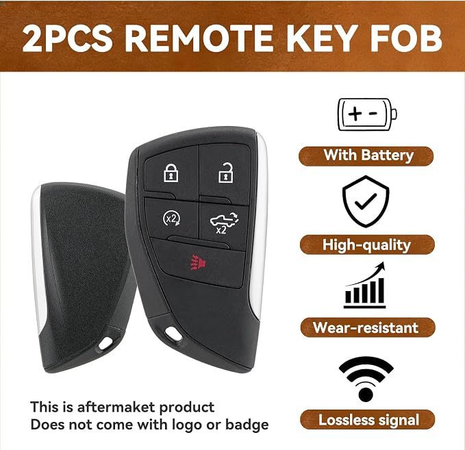 Smart Car Key Fob Replacement for GMC Sierra 1500 2500 3500 Chevy Silverado Truck 2022 2023 2024 2025 Keyless Entry Remote Control 433Mhz YG0G21TB2 13548440 13548437 2PCS ﻿