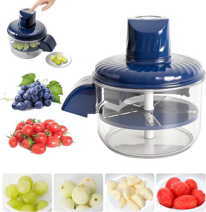 Quick Peel Pro Automatic Grape Peeler Machine,Electric Cordless Garlic & Cherry Tomato Skin Remover,Effortless Peeling Tool for Grapes, Plums, Small Potatoes – Effortless, Safe & Easy Clean – Blue