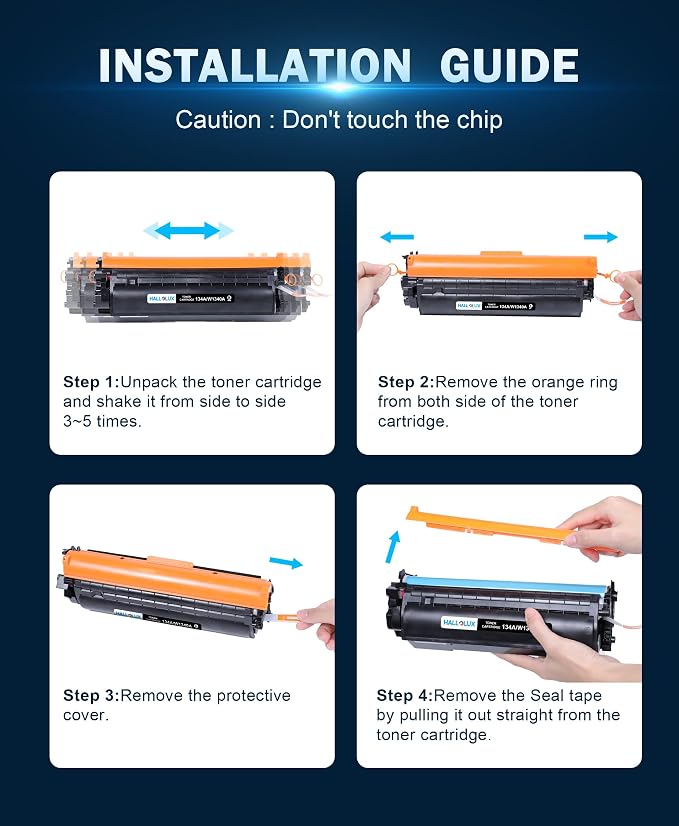 134A Black Toner Cartridge Replacement for HP 134A 134X W1340A W1340X Black Toner Cartridge Use with HP LaserJet 209dw MFP M234dw M234sdw M234sdn Printer Toner(2 Pack 134A with chip)