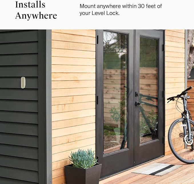 Level Keypad - Compatible with Any Level Lock or Bolt - Weatherproof with LED Backlight - Bluetooth-Enabled Door Lock Accessory for Keyless Entry (White)