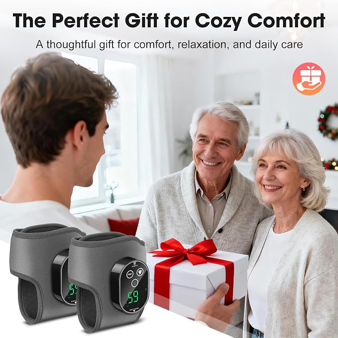 2-Pack Cordless Foot Massager for Neuropathy, Ankle Massager for Pain Relief, Ankle Heating Pad with Massage, 4 Heat Levels, 3 Massage, Foot Massager, Gray, HSA Eligible FSA