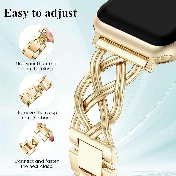 TOYOUTHS Dressy Bracelet Compatible with Apple Watch Bands 38/40/41/42/44/45/46/49mm Women, Celtic Stainless Steel Metal Fancy Nice Pretty Strap for iWatch Series 11 10 9 8 7 6 5 4 Ultra/SE 3 2 1