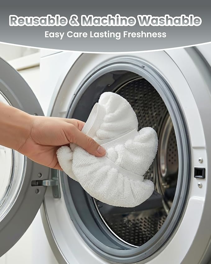 4 Pack Universal Microfiber Cloths for Handheld Steam Cleaner, Double-Layered Reusable & Washable Pads, Compatible with Bissell SteamShot, Wagner, PurSteam, McCulloch, Dupray and More