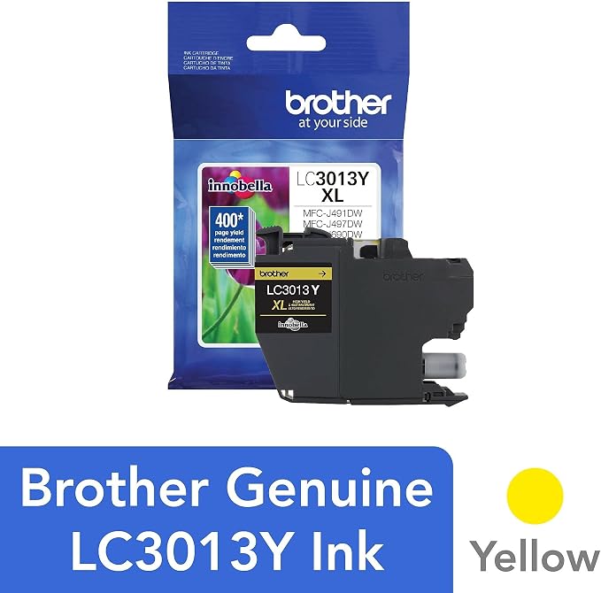 Brother Printer LC3013Y Single Pack Cartridge Yield Up To 400 Pages LC3013 Ink Yellow