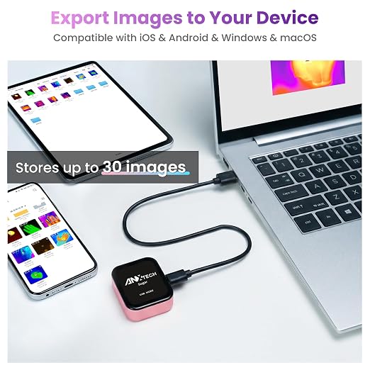 Mini Thermal Camera for Hidden Camera Detection & HVAC, Pink Beginner-Friendly Thermal Camera, Portable Infrared Imager for Water Leak Home Inspection