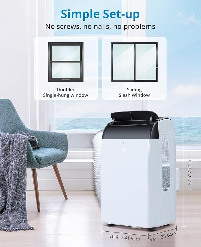 Garvee 14K BTU Portable AC 3 in 1 Follow Remote Window Kit 750 sqft Bedroom